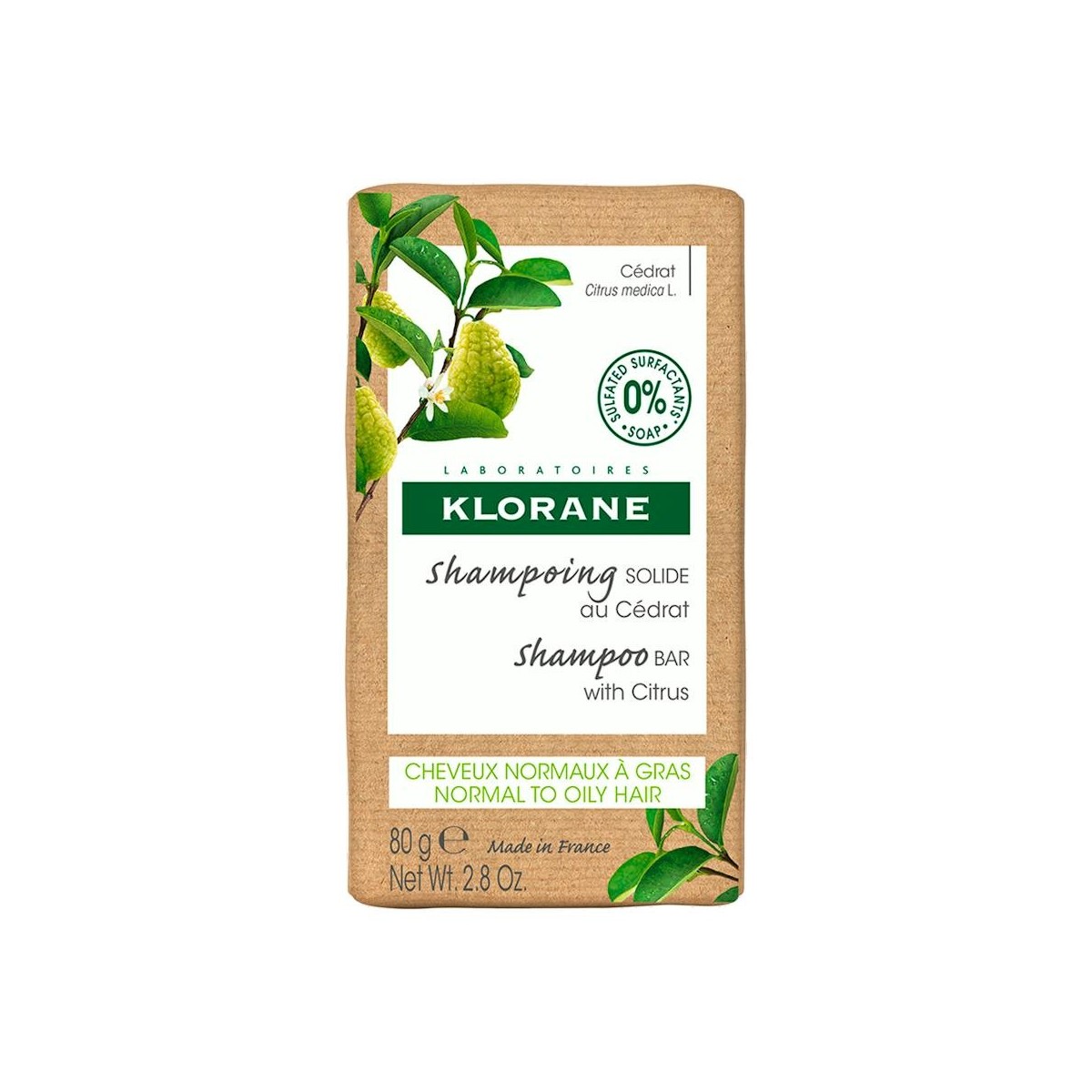 Klorane Champú sólido a la Cidra Cabello normal...