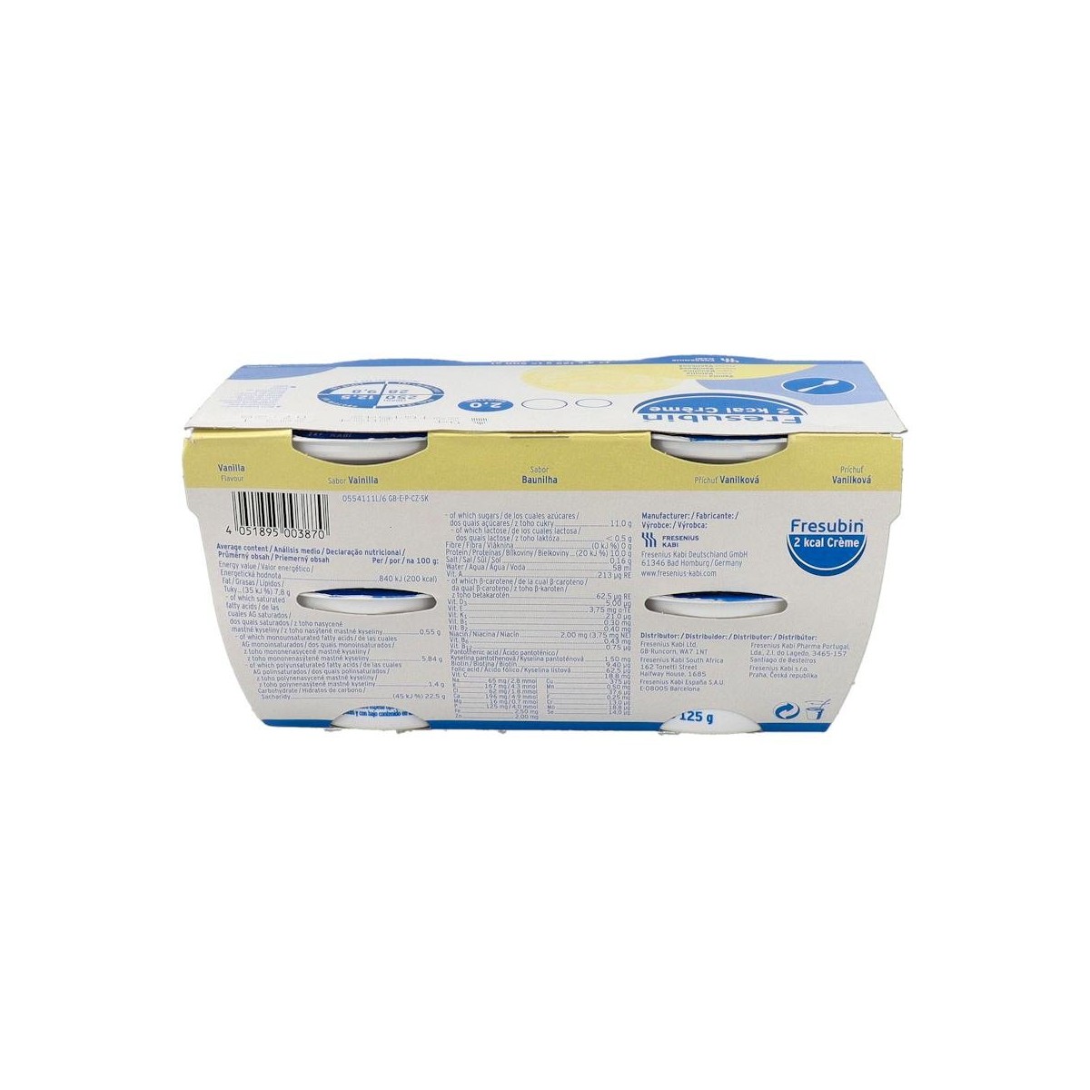 FRESUBIN 2 KCAL CREME VAINILLA 4X125G